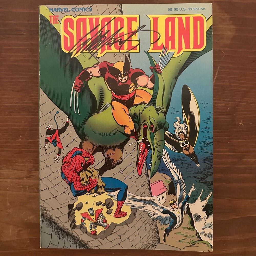 Marvel Savage Land Graphic Novel 1987 Signed Chris Claremont Spider-Man X-Men